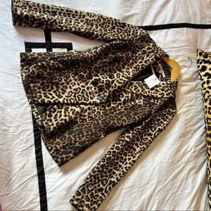 Veronica Beard Miller Double Breasted Leopard Print Blazer Size 2
